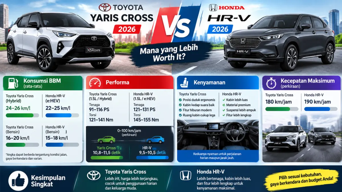 Toyota Yaris Cross vs Honda HR-V 2026