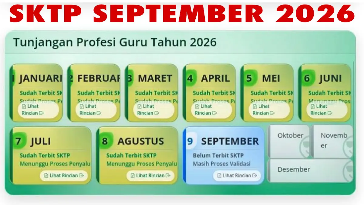Jadwal Resmi Pencairan TPG September 2026 setelah Penerbitan SKTP Guru dan Solusi Data Belum Valid Info GTK