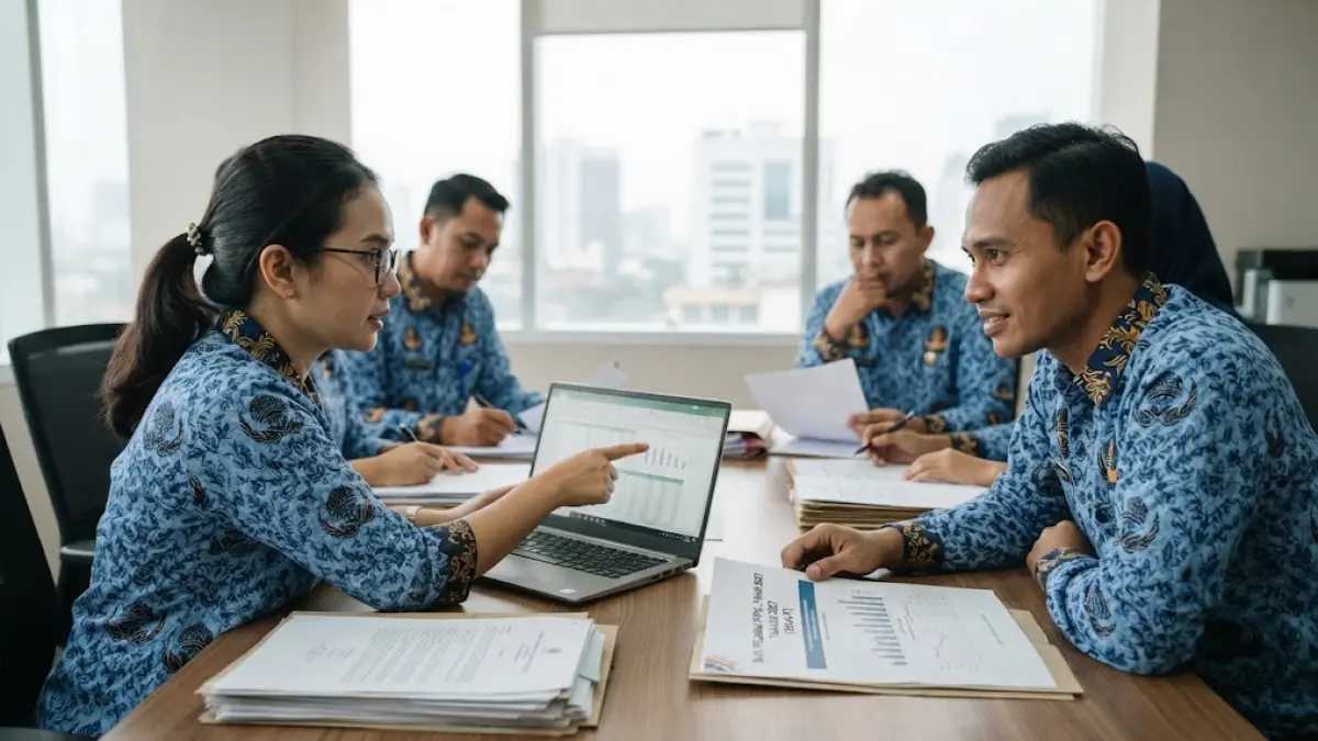 Ilustrasi PPPK Paruh Waktu dalam proses penataan dan rencana menuju status PPPK Penuh Waktu pada 2027. (ai/Sulistiono)