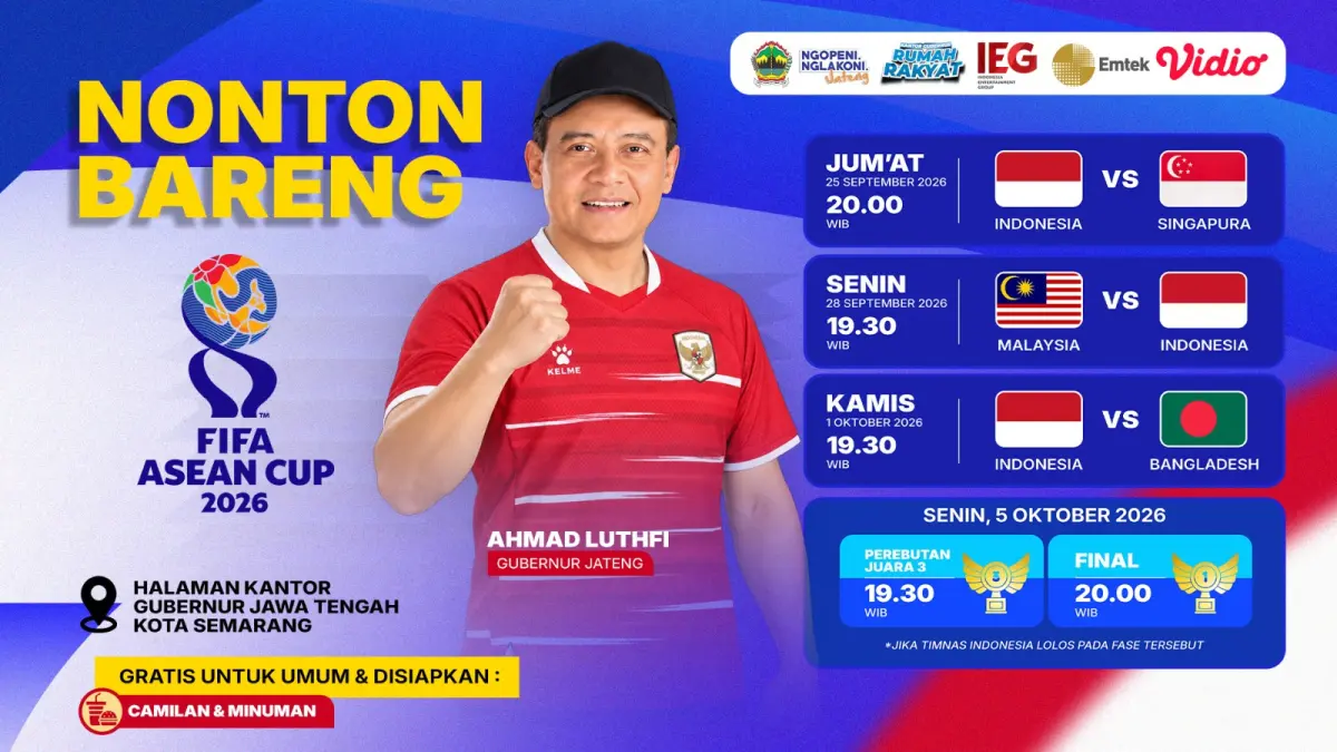 Nobar Timnas Indonesia di Kantor Gubernur Jateng Gratis
