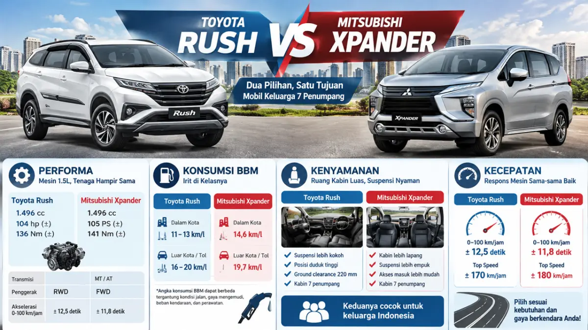 perbandingan Toyota Rush dan Mitsubishi Xpander