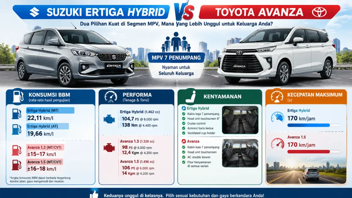Ertiga Hybrid vs Avanza