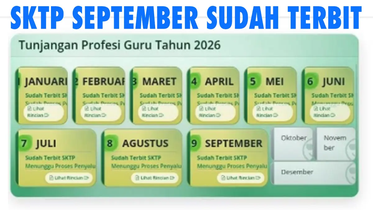 Jadwal Lengkap Pencairan TPG SKTP September 2026 Skema Bulanan Guru Terbaru