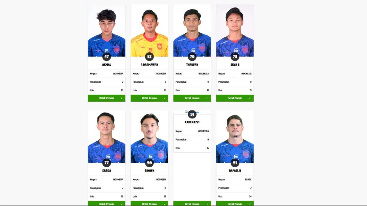 Nama Felipe Cadenazzi muncul di laman resmi iLeague sebagai pemain PSIS Semarang