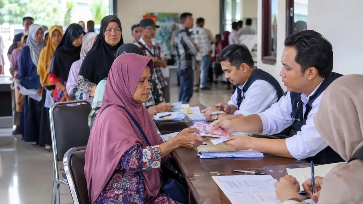 Ilustrasi : Penyaluran Program Keluarga Harapan kepada Keluarga Penerima Manfaat. PKH tahap 3 periode Juli-September 2026 disalurkan secara bertahap sehingga waktu penerimaan dapat berbeda antar-KPM. (sls)