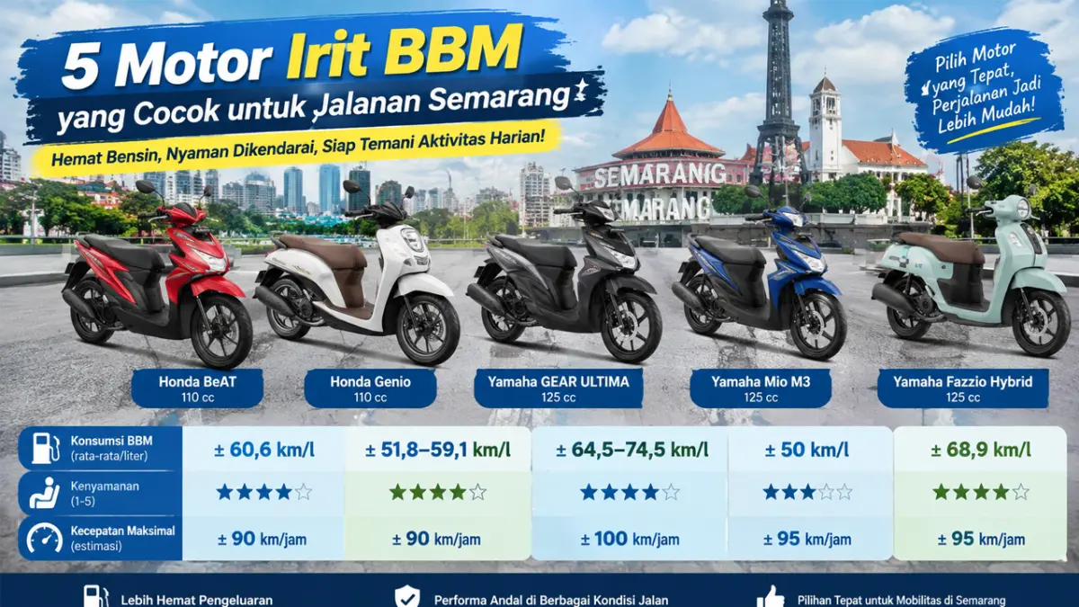 5 Motor Irit BBM yang Cocok untuk Jalanan Semarang, Ada yang Tembus 74,5 Km/L