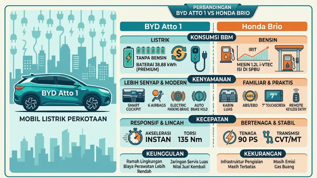 BYD Atto 1 vs Honda Brio