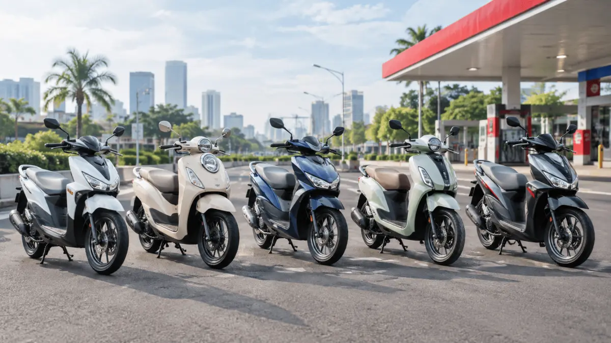 Ilustrasi: 5 motor matic 2026 yang irit BBM, efesiensi BBMnya ada yang tembus 60 Km/L. (ai/Sulistiono)