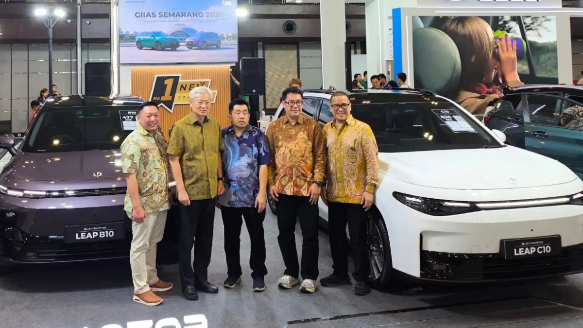 Booth Leapmotor di arena GIIAS Semarang 2026, menampilkan SUV Listrik B10 dan C10.