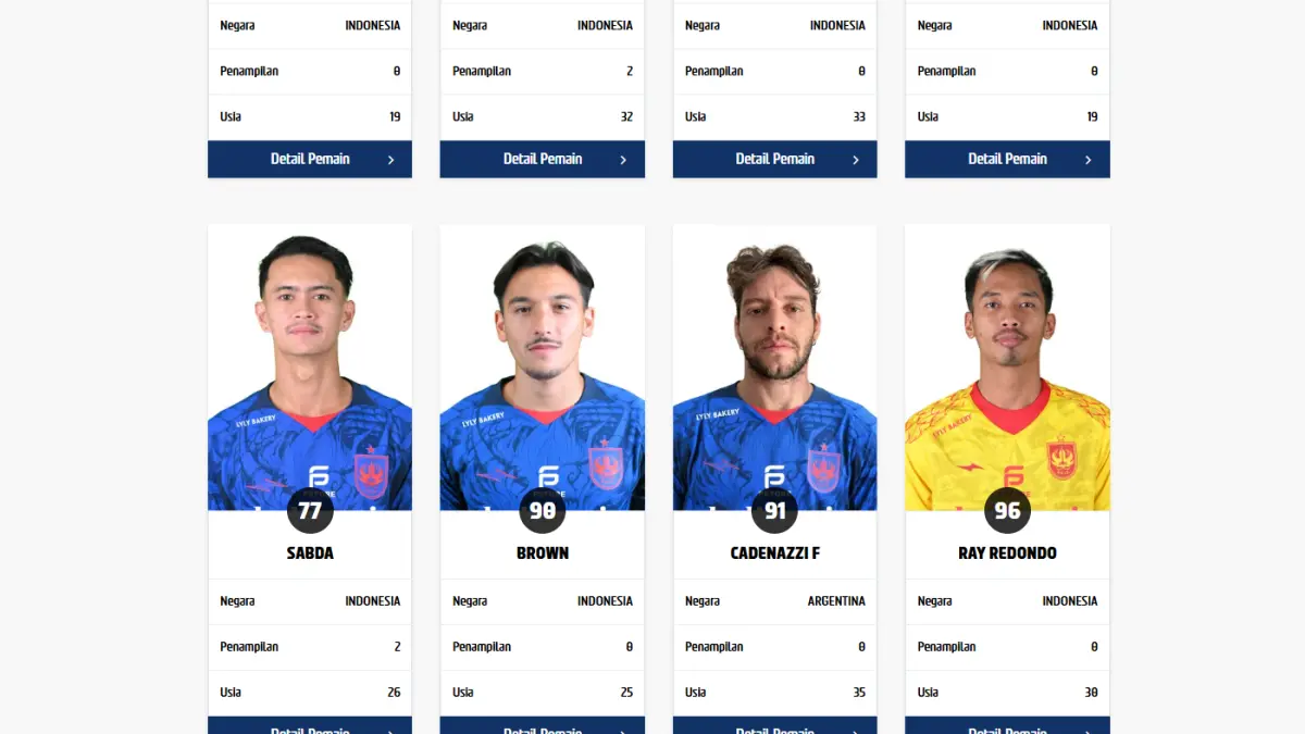 Nama Felipe Cadenazzi terdaftar di laman resmi I.League