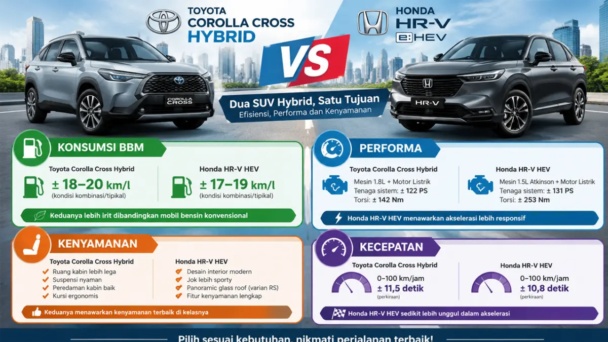 Toyota Corolla Cross Hybrid vs Honda HR-V HEV