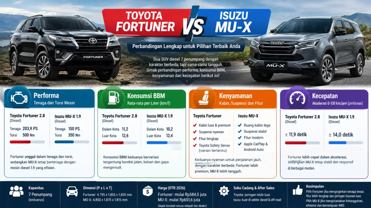 Toyota Fortuner vs Isuzu MU-X