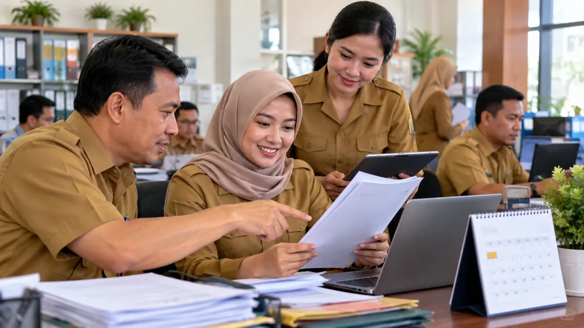 Ilustrasi: Dibeberapa daerah ada Pemerintah setempat yang mulai menaikkan gaji PPPK Paruh Waktu, khususnya PPPK Guru. (ai/ Sulistiono)