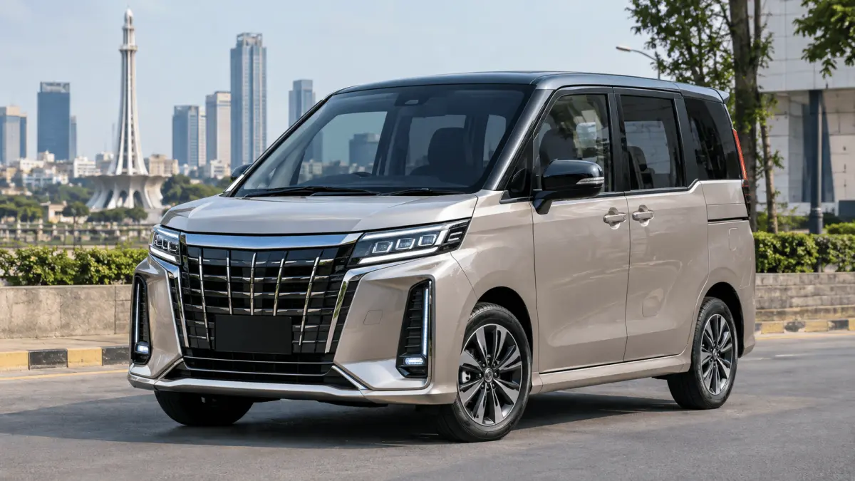 Ilustrasi: Sekilas tampilan Nora EV Metro buatan Pakistan ini mirip dengan Toyota Alphard. (ai/Sulistiono)