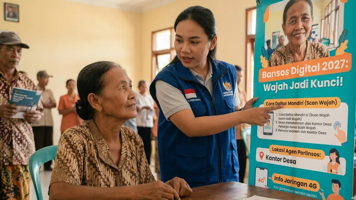 Cara Daftar Bansos Digital 2027, Syarat Wajib Perlinsos Digital Lolos Scan Wajah KTP 
(GRAFIS/ FALAKH RADAR SEMARANG)