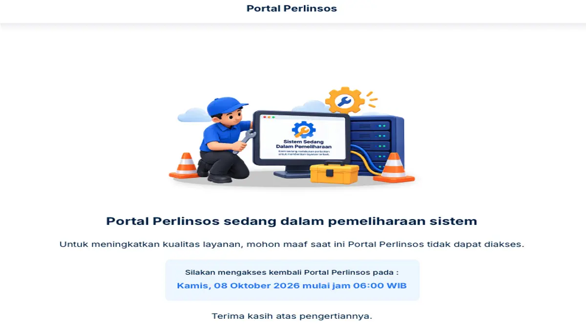 Jangan Panik! Portal Perlinsos Jika Alami Maintenance, Ini Jadwal Daftar BLT Prabowo Rp5,4 Juta