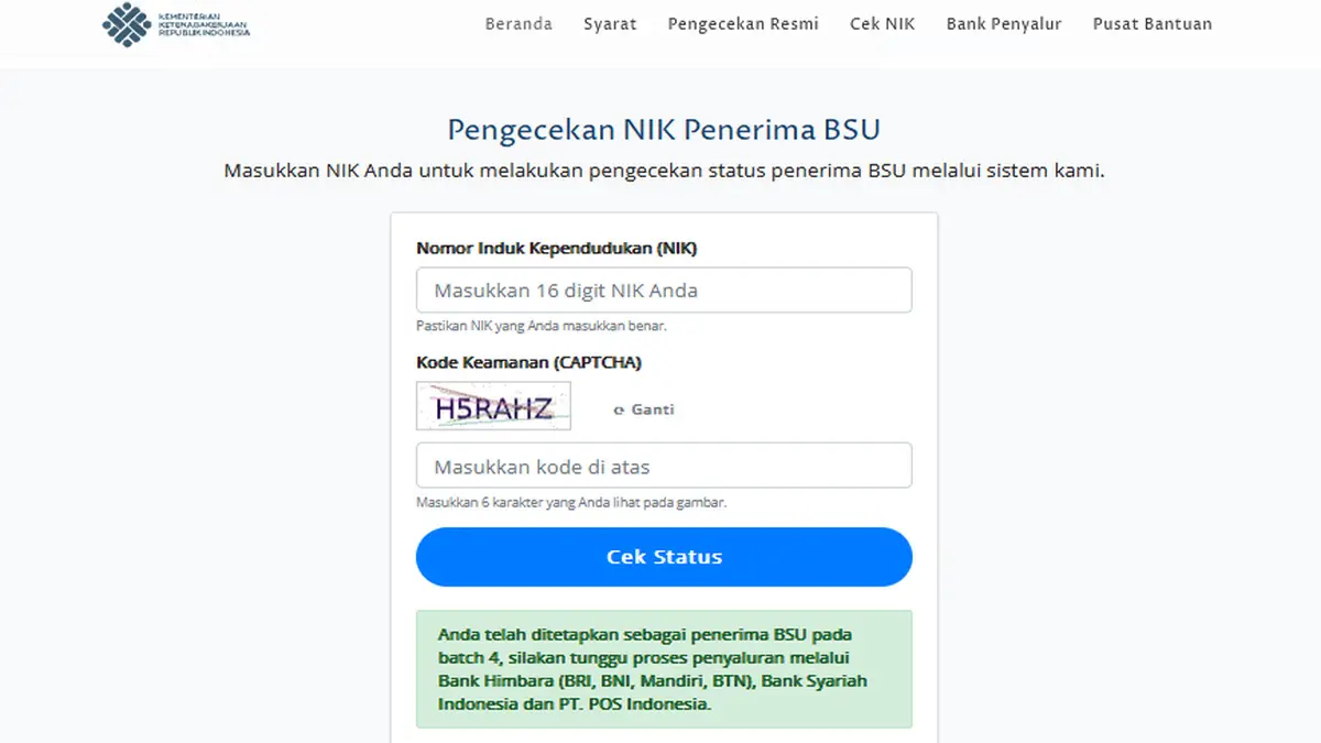 Cara Cek BSU 2026 via NIK KTP, Bantuan Rp900.000 Cair Sekaligus Lewat 4 Link Resmi