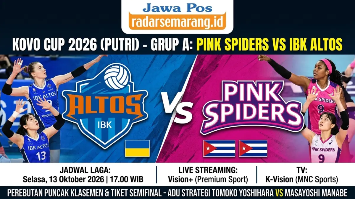 JADWAL KOVO CUP 2026 LIGA VOLI KOREA SELATAN (GRAFIS: FALAKH/RADAR SEMARANG)