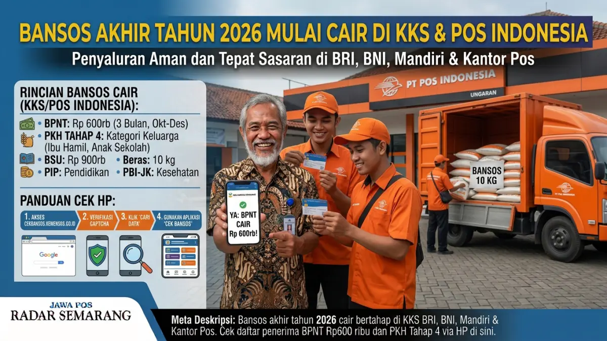 Bansos Akhir Tahun 2026 Cair Hari Ini: Cek Saldo KKS BRI, BNI, Mandiri dan Lewat Pos