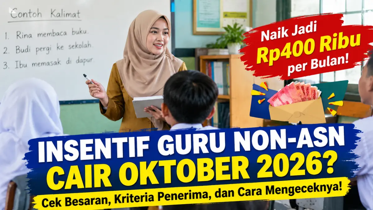 Insentif Guru Non-ASN Cair Oktober 2026? Cek Besaran Rp400 Ribu dan Status Penerima