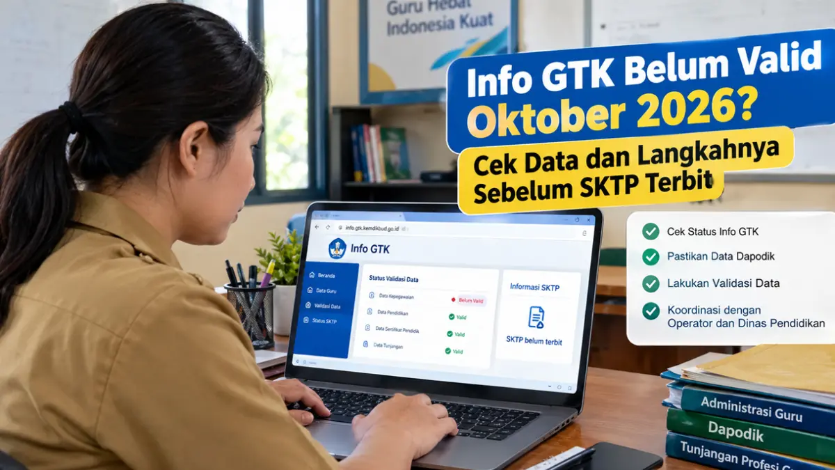 Update Info GTK Belum Valid Oktober 2026? Guru Perlu Cek Bagian Ini Sebelum SKTP Terbit