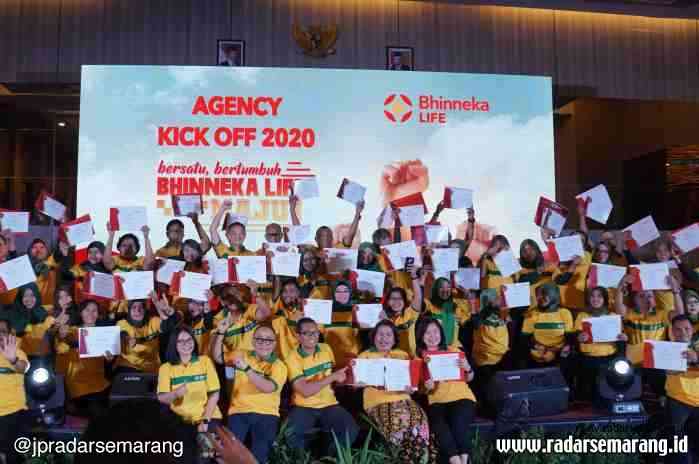 SOSIALISASI AGEN : Agency Kick Off 2020 Bhinneka Life mensosialisasikan target perusahaan di Pesonna Hotel, Semarang (15/01). (ASURANSI)