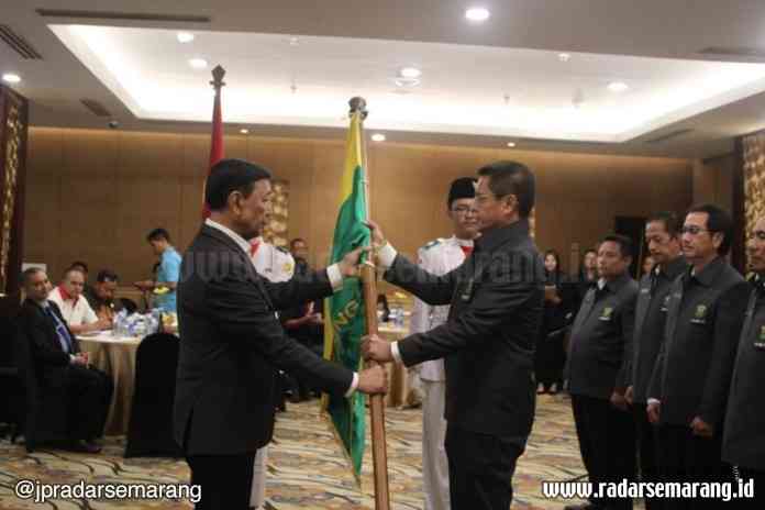 Ketua Umum PP PBSI, Wiranto melantik kepengurusan PBSI Jateng periode 2019-2023 di Hotel Ciputra, Rabu (4/3/2020). (Dewi Akmalah)