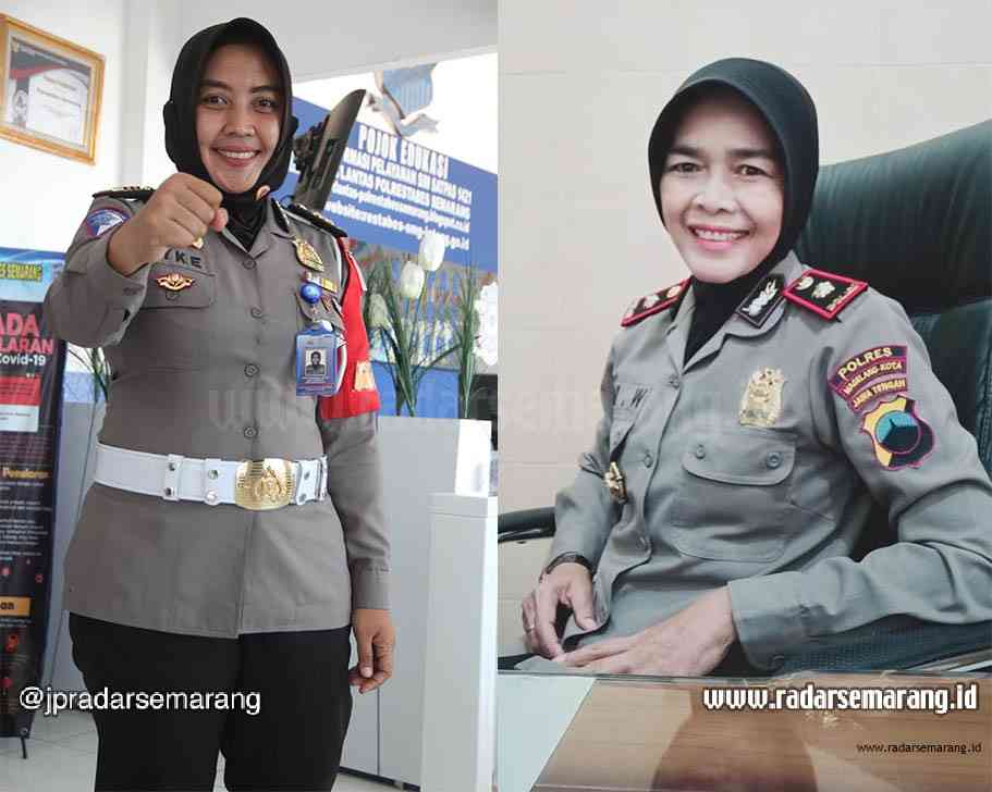 AKP Ryke Rhimadhila (kiri) dan Kompol Umi Mardiyah. (M Hariyanto/Jawa Pos Radar Semarang)