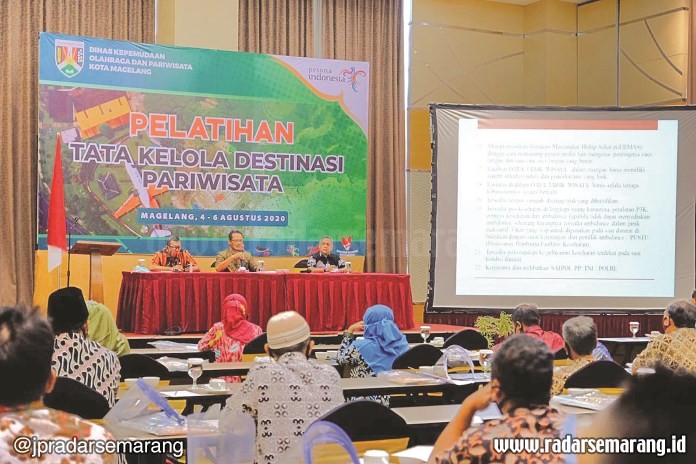 Para pengola objek wisata di Kota Magelang mengikuti pelatihan tata kelola destinasi pariwisata dari Disporapar. (Istimewa)