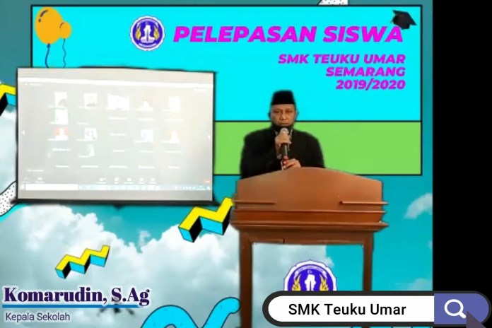 Kepala SMK Teuku Umar Semarang melepas siswa kelas XII secara virtual. (Istimewa)