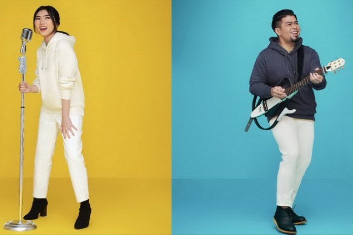 Gaya busana kombinasi jaket sweater hoodie yang dipilih Isyana Sarasvati dan Bams dalam koleksi Uniqlo Sweat Collection Fall/Winter 2020. (Istimewa)