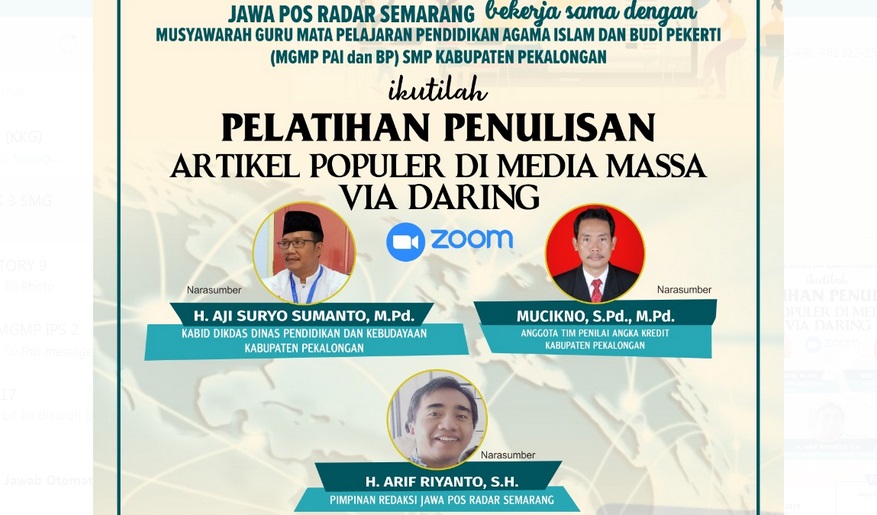 Pelatihan PAI Pekalongan. (IST)