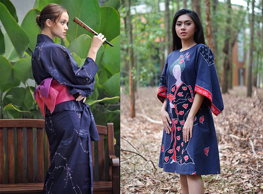 Batik Kimono menjadi perpaduan budaya antara Jepang dan Jawa. (Istimewa)