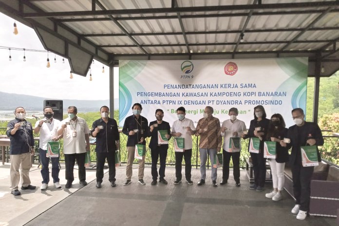 PT Perkebunan Nusantara IX dan PT Dyandra Promosindo jalin kerja sama untuk mengembalikan kejayaan kopi Jawa Tengah. (Maria Novena/Jawa Pos Radar Semarang)