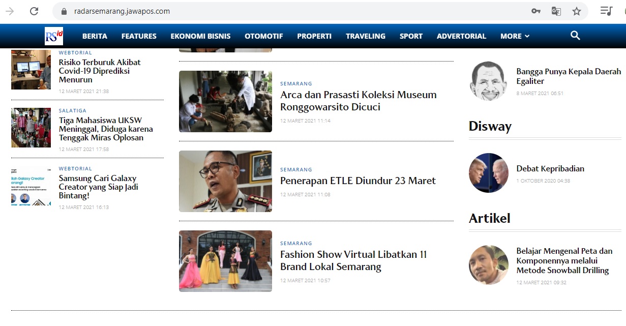 Tampilan Website RADARSEMARANG.ID. (IST)