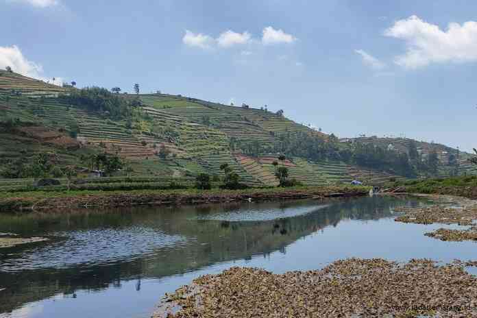 Kondisi alam pegunungan di dataran tinggi Kabupaten Batang yang berbatasan dengan Dieng. Terlihat hamparan pegunungan telah beralih fungsi menjadi area pertanian. (RIYAN FADLI/JAWA POS RADAR SEMARANG)