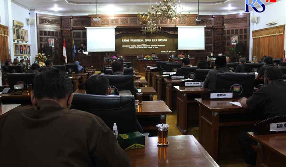 Rapat Paripurna DPRD Kabupaten Batang, tentang penyampaian Raperda APBD Perubahan Tahun Anggaran 2021. (Istimewa)