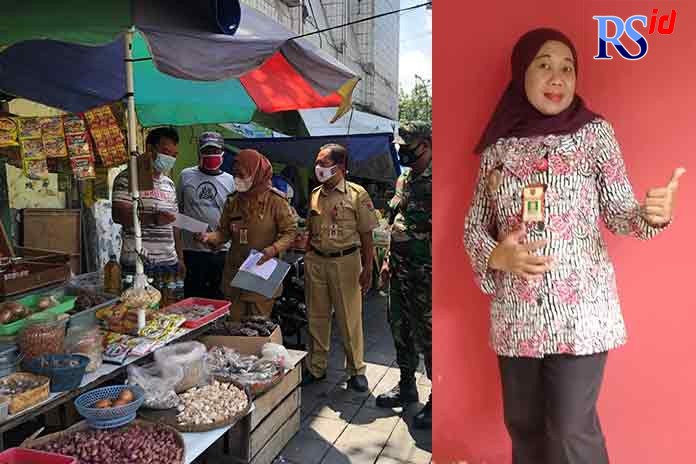 Lurah Purwodinatan Sri Hartini memberikan teguran pada PKL yang melanggar aturan. Sri Hartini. (DEVI/JAWA POS RADAR SEMARANG)