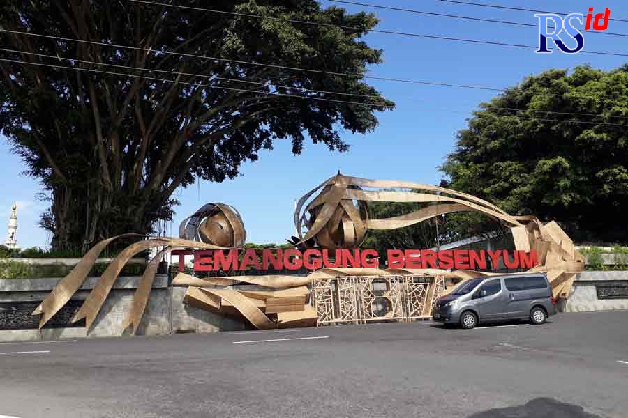 Instalasi seni hari jadi ditempatkan di Alun-alun kota Temanggung berbentuk logo hari jadi. Menggunakan ornamen bambu karena dinilai merefleksikan masyarakat Temanggung yang multifungsi. Ditekuk tidak patah, bisa menjadi penyangga yang kokoh dan diputar t