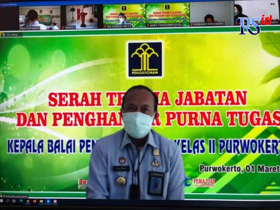 Plt. Kadivpas Kemenkumham Jateng Supriyanto saat menghadiri perhelatan sertijab Bapas Purwokerto, Selasa (1/3). (Istimewa)