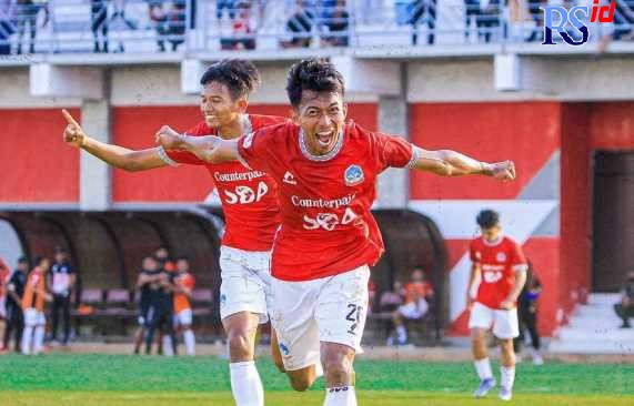 Pemain Persitema merayakan kemenangan atas Ebod Jaya Kebumen kemarin. (Istimewa)