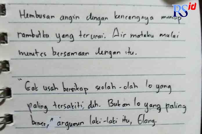 PATAH HATI : Tulisan tangan korban yang berisi curhatan tentang masalah yang dihadapinya. (IST)