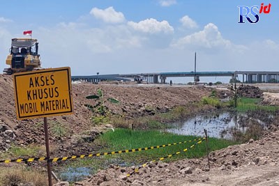 Trase jalan tol Semarang-Demak diruas Kendaldoyong ini akan nyambung dengan tol ruas Demak-Tuban. (Wahib Pribadi/Jawa Pos Radar Semarang)
