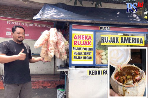 Rujak serut kelapa muda segar yang mantap.