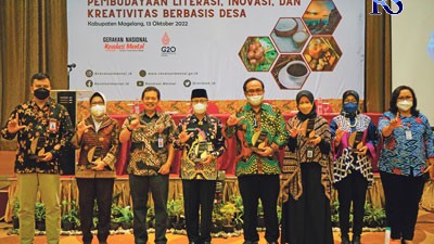 Sekda Kabupaten Magelang Adi Waryanto bersama Deputi Bidang Koordinasi Revolusi Mental, Pemajuan Kebudayaan dan Prestasi Olahraga, Kemenko PMK, Didik Suhardi bersama jajaran dalam rakor kemarin. (Istimewa)