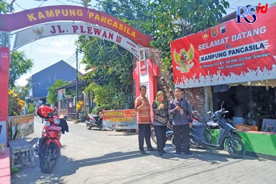 Kampung Pancasila di RW 03 Kelurahan Siwalan, Kecamatan Gayamsari merupakan salah satu peserta Lomba Kampung Hebat 2022. (FIGUR RONGGO WASSALIM/ JAWA POS RADAR SEMARANG)