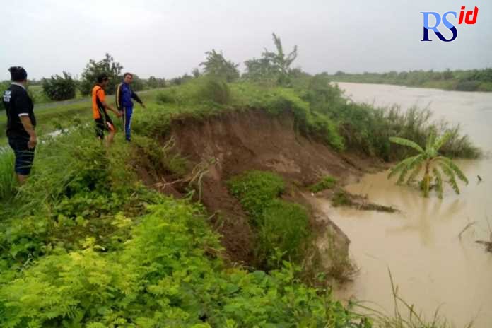 Tanggul Sungai Wulan yang dulu pernah longsor tetap diwaspadai saat musum hujan tiba. (Wahib Pribadi/Jawa Pos Radar Semarang)