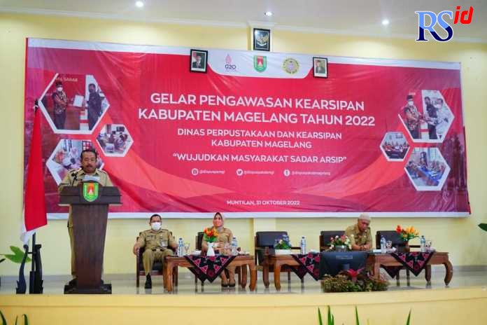 Asisten Administrasi Umum Setda Kabupaten Magelang, Asfuri membuka gelar pengawasan kearsipan Kabupaten Magelang 2022 kemarin. (Istimewa)