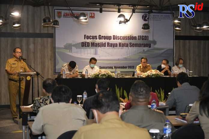 Sekda Kota Semarang Iswar Aminuddin saat membuka FGD mengenai DED Masjid Raya Mijen dan Underground Simpang Lima, kemarin. (Istimewa)