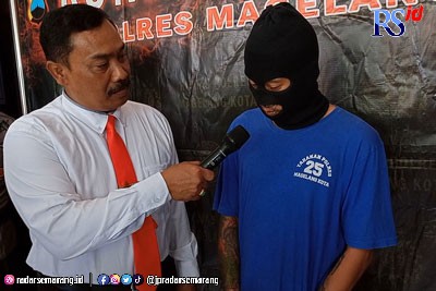 Juru parkir yang melakukan pengeroyokan bersama tiga temannya siap mendekam di tahanan Polres Magelang Kota. Tiga kawannya masih buron. (ROFIK SYARIF G P/JAWA POS RADAR SEMARANG)